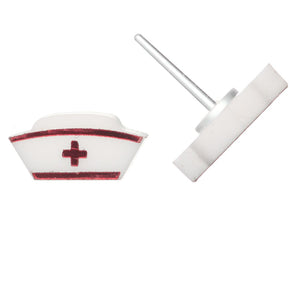 Nurse Hat Studs Hypoallergenic Earrings for Sensitive Ears Made with Plastic Posts