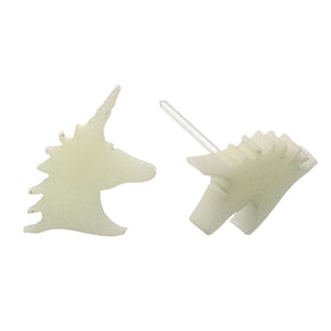 Glossy Unicorn Studs Hypoallergenic Earrings for Sensitive Ears Made with Plastic Posts