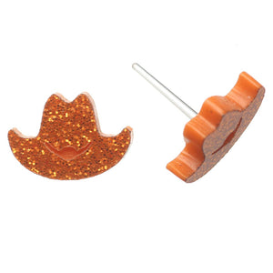 Cowboy Hat Studs Hypoallergenic Earrings for Sensitive Ears Made with Plastic Posts