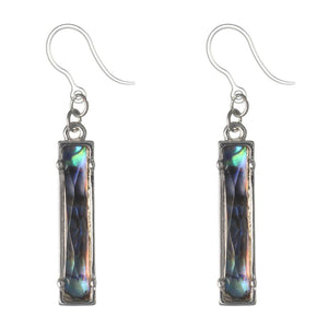 Abalone Shell Bar Dangles Hypoallergenic Earrings for Sensitive Ears Made with Plastic Posts