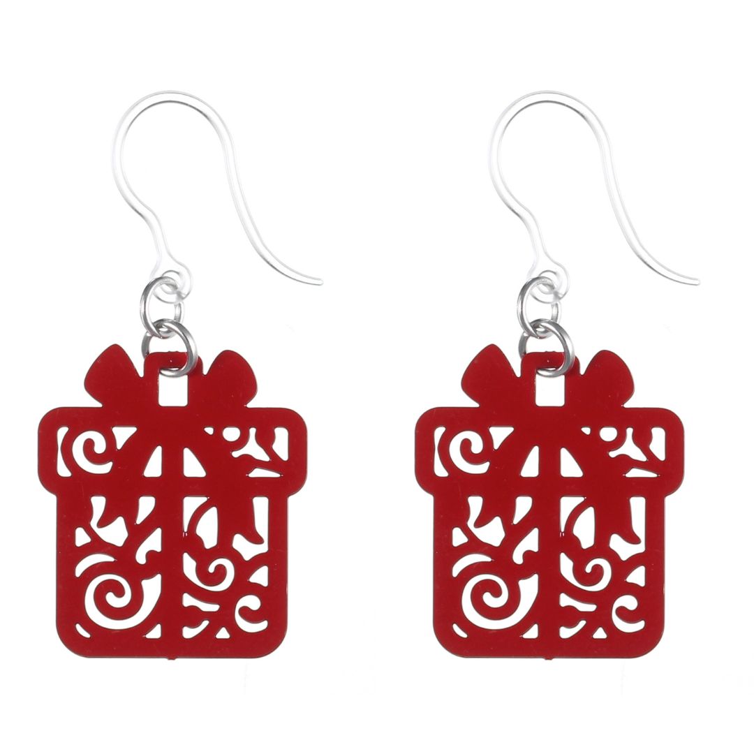 Silver Fruit Slice Dangles Hypoallergenic Earrings for Sensitive Ears Made with Plastic Posts