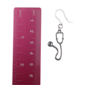 Silver Stethoscope Dangles Hypoallergenic Earrings for Sensitive Ears Made with Plastic Posts