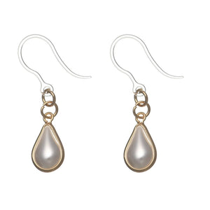 Faux Pearl Drop Earrings (Dangles) - gold rimmed