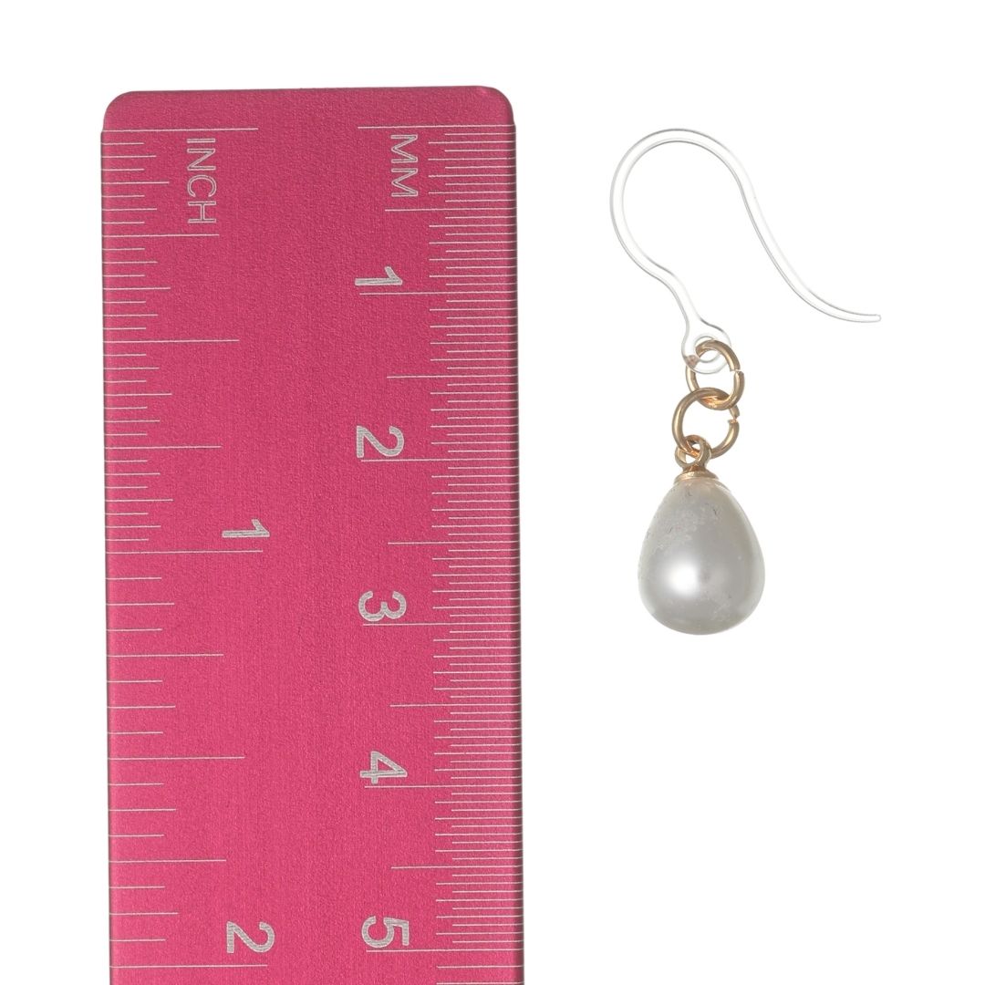 Faux Pearl Drop Earrings (Dangles) - plain - size