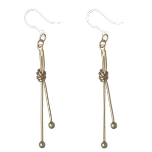 Metallic Knot Earrings (Dangles) - gold