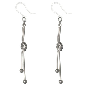 Metallic Knot Earrings (Dangles) - silver
