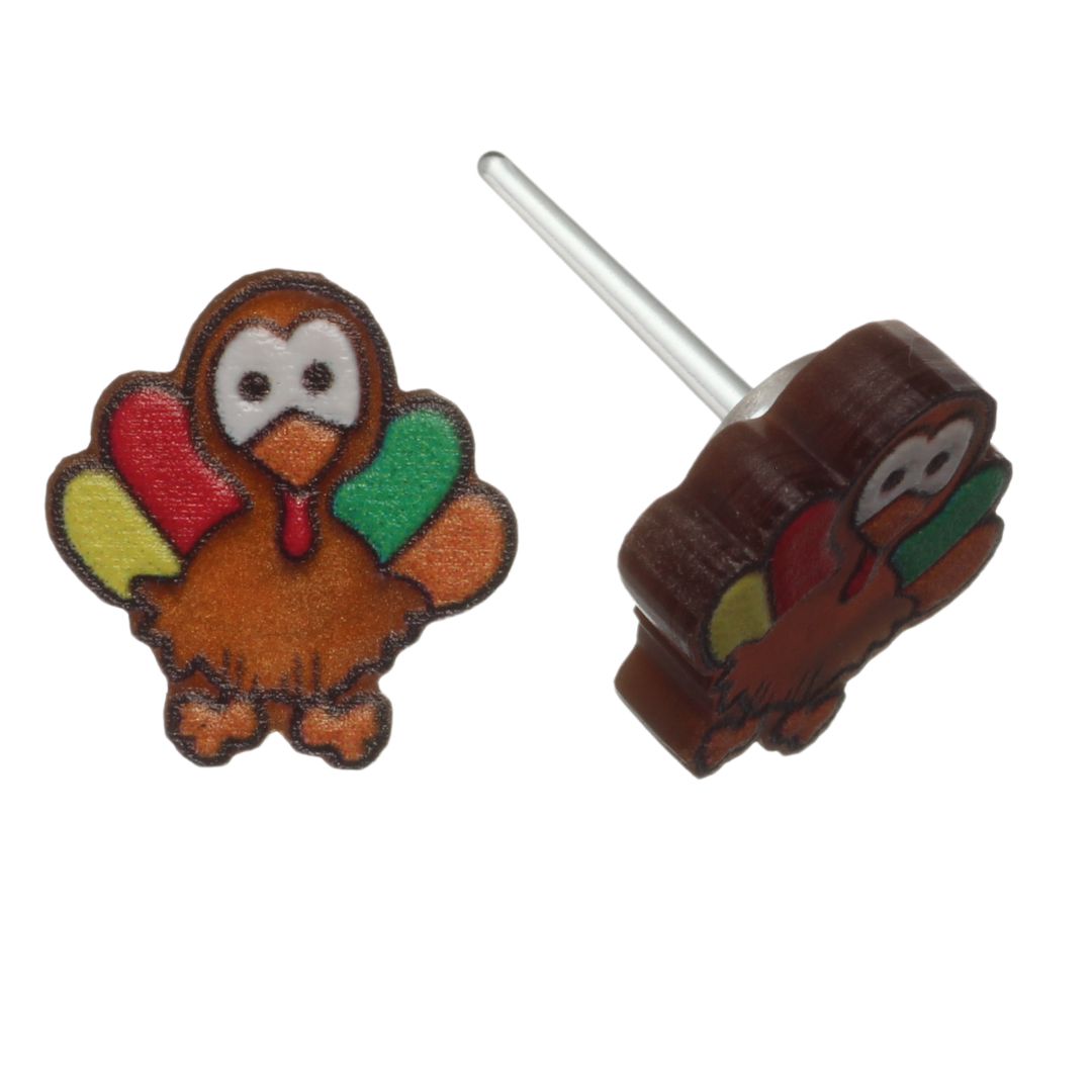 Turkey Studs Hypoallergenic Earrings for Sensitive Ears Made with Plas
