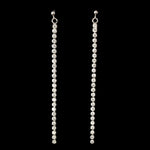 Faux Diamond Drip Earrings (Dangles) - silver