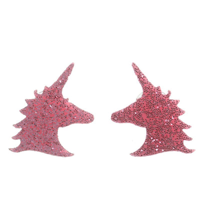 Glitter Unicorn Earrings (Studs) - light pink