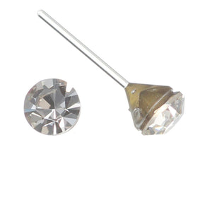 Petite Faux Diamond Studs Hypoallergenic Earrings for Sensitive Ears Made with Plastic Posts