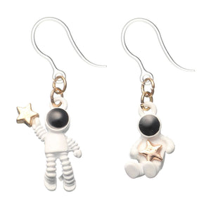 Astronaut Star Dangles Hypoallergenic Earrings for Sensitive Ears Made with Plastic Posts