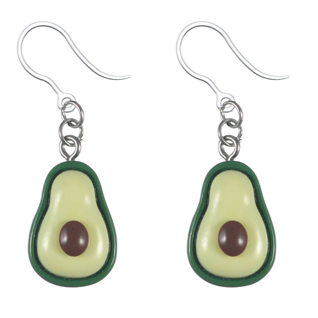 Avocado Halves Dangles Hypoallergenic Earrings for Sensitive Ears Made with Plastic Posts