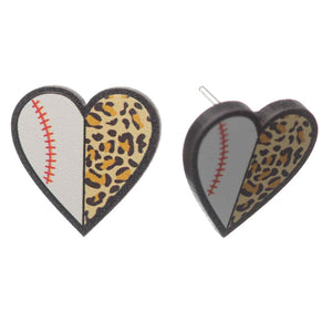 Exaggerated Leopard Sport Studs Hypoallergenic Earrings for Sensitive Ears Made with Plastic Posts