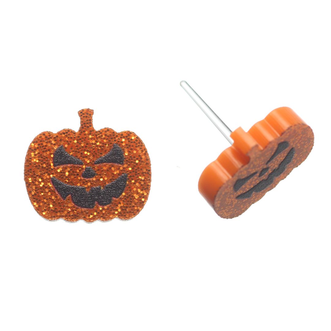Jack-o'-Lantern Studs Hypoallergenic Earrings for Sensitive Ears Made with Plastic Posts