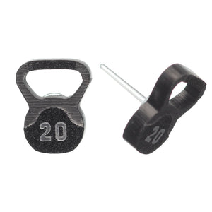 Kettlebell Studs Hypoallergenic Earrings for Sensitive Ears Made with Plastic Posts