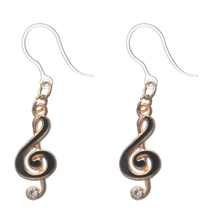 Rhinestone Treble Clef Dangles