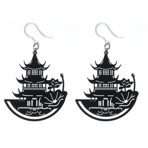 Chinese Castle Dangles Hypoallergenic Earrings for Sensitive Ears Made with Plastic Posts