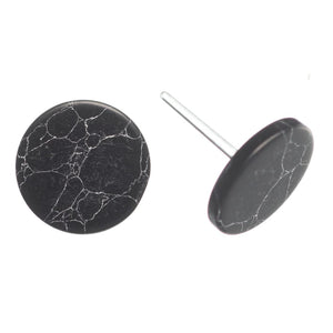 Flat Cracked Stone Studs Hypoallergenic Earrings for Sensitive Ears Made with Plastic Posts