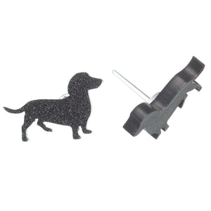 Dachshund Dog Glitter Studs Hypoallergenic Earrings for Sensitive Ears Made with Plastic Posts