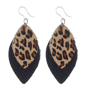 Double Layer Leopard Earrings (Teardrop Dangles)