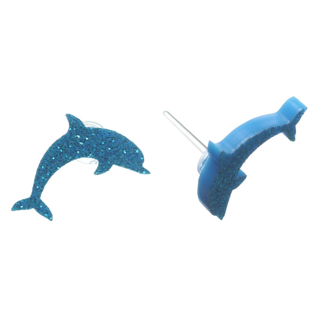 Dolphin Studs Hypoallergenic Earrings for Sensitive Ears Made with Plastic Posts