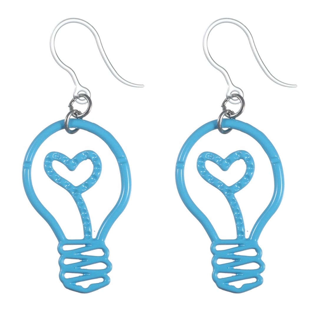 Light Bulb Dangles Hypoallergenic Earrings for Sensitive Ears Made with Plastic Posts