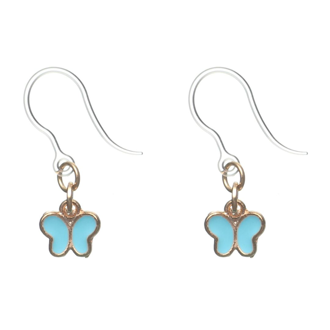 Pastel Butterfly Dangles Hypoallergenic Earrings for Sensitive Ears Made with Plastic Posts