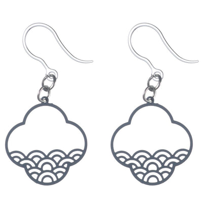 Quatrefoil Wave Dangles Hypoallergenic Earrings for Sensitive Ears Made with Plastic Posts