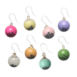 Boba Tea Ball Dangles Hypoallergenic Earrings for Sensitive Ears Made with Plastic Posts