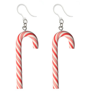 Exaggerated Candy Cane Dangles Hypoallergenic Earrings for Sensitive Ears Made with Plastic Posts