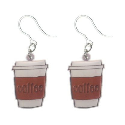 Coffee Dangles Hypoallergenic Earrings for Sensitive Ears Made with Plastic Posts