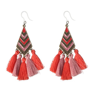 Aztec Tassel Dangles Hypoallergenic Earrings for Sensitive Ears Made with Plastic Posts