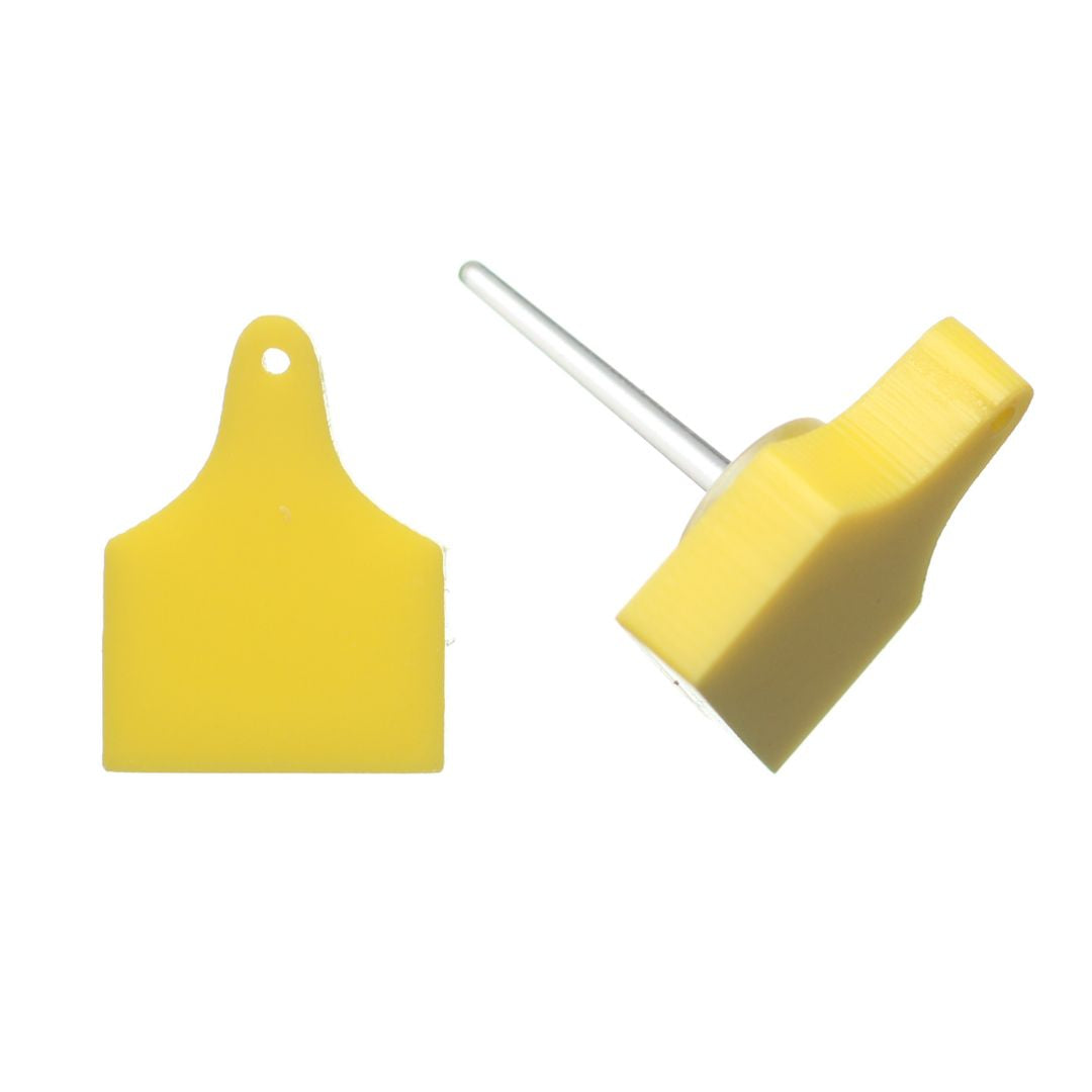 Ear Tag Studs Hypoallergenic Earrings for Sensitive Ears Made with Plastic Posts