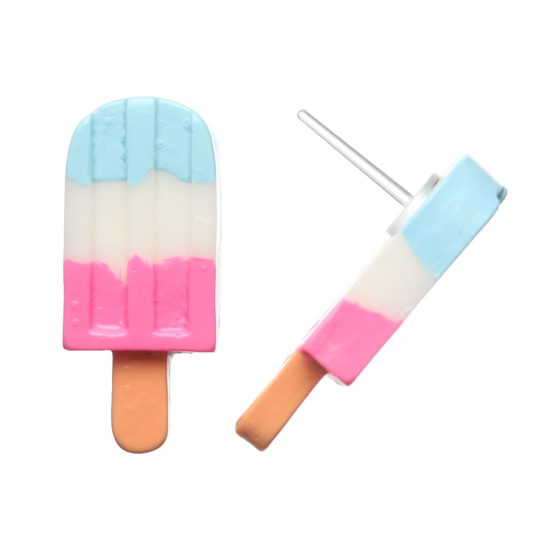 Exaggerated Popsicle Studs Hypoallergenic Earrings for Sensitive Ears Made with Plastic Posts