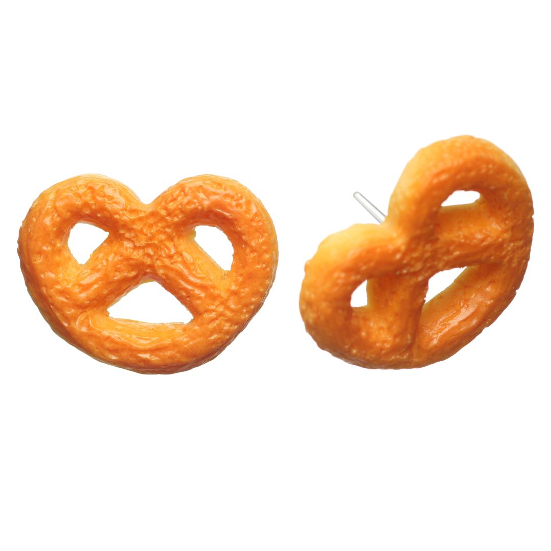 Exaggerated Pretzel Studs Hypoallergenic Earrings for Sensitive Ears Made with Plastic Posts