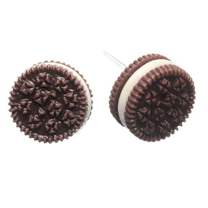 Exaggerated Sandwich Cookie Studs Hypoallergenic Earrings for Sensitive Ears Made with Plastic Posts
