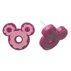 Exaggerated Sprinkle Donut Mouse Studs Hypoallergenic Earrings for Sensitive Ears Made with Plastic Posts