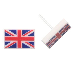 United Kingdom Flag Studs Hypoallergenic Earrings for Sensitive Ears Made with Plastic Posts