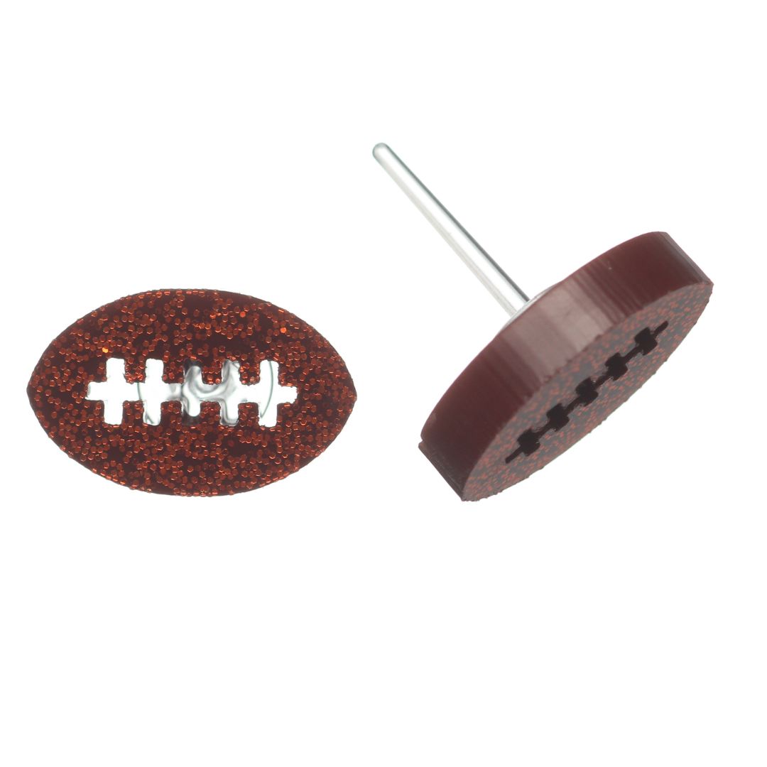 Football Studs Hypoallergenic Earrings for Sensitive Ears Made with Plastic Posts