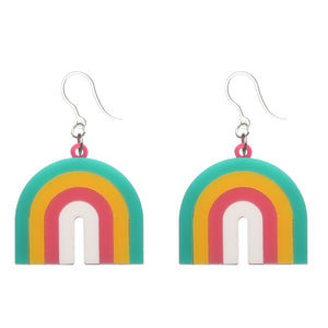 Exaggerated Rainbow Dangles Hypoallergenic Earrings for Sensitive Ears Made with Plastic Posts