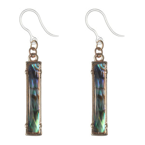 Abalone Shell Bar Dangles Hypoallergenic Earrings for Sensitive Ears Made with Plastic Posts