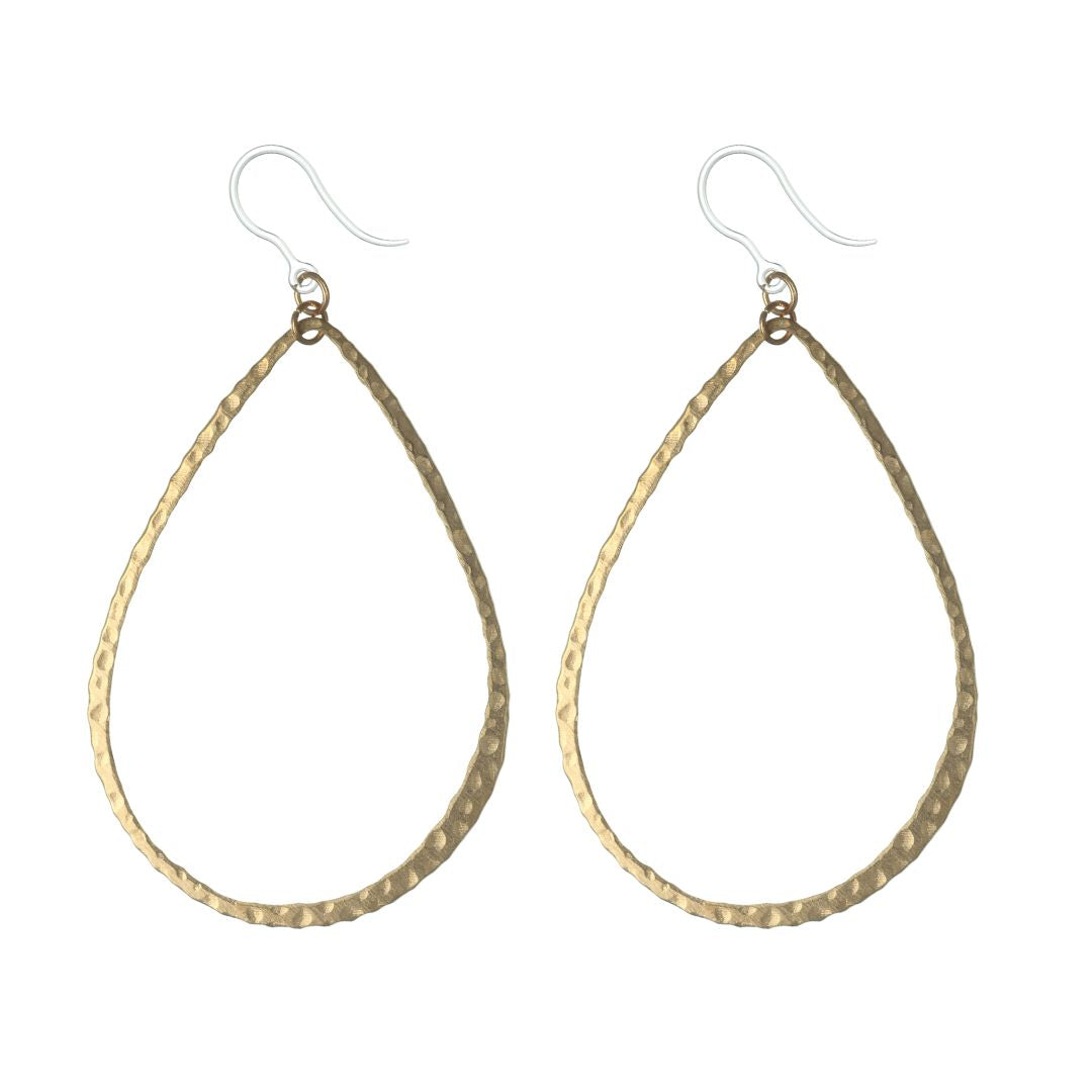 Metallic Minimalist Dangles Hypoallergenic Earrings for Sensitive Ears Made with Plastic Posts