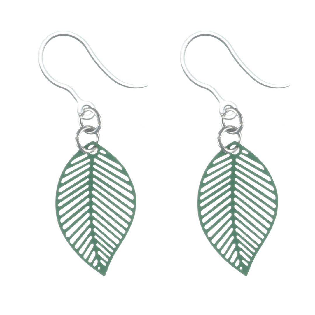 Chevron Leaf Dangles Hypoallergenic Earrings for Sensitive Ears Made with Plastic Posts