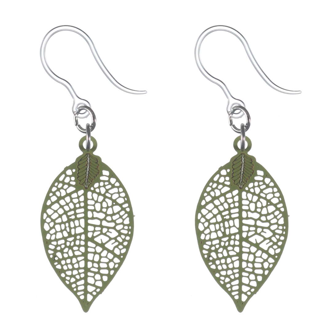 Dainty Leaf Dangles Hypoallergenic Earrings for Sensitive Ears Made with Plastic Posts