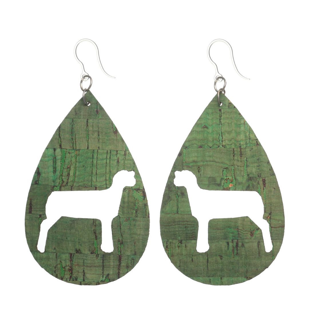 Cork Sheep Earrings (Teardrop Dangles)