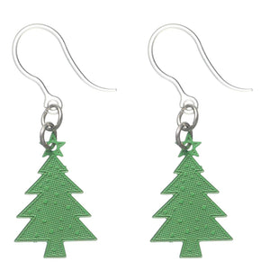 Tiny Christmas Tree Dangles Hypoallergenic Earrings for Sensitive Ears Made with Plastic Posts