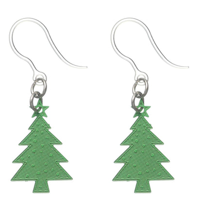 Tiny Christmas Tree Dangles Hypoallergenic Earrings for Sensitive Ears Made with Plastic Posts