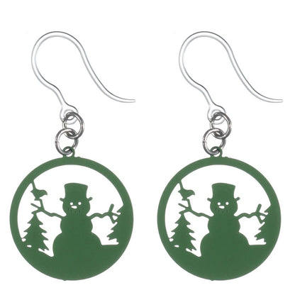 Snowman Ornament Dangles Hypoallergenic Earrings for Sensitive Ears Made with Plastic Posts