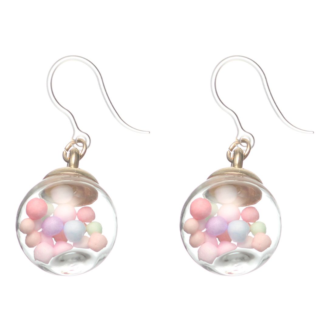 Gumball Dangles Hypoallergenic Earrings for Sensitive Ears Made with Plastic Posts