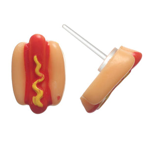 Exaggerated Hot Dog Studs Hypoallergenic Earrings for Sensitive Ears Made with Plastic Posts